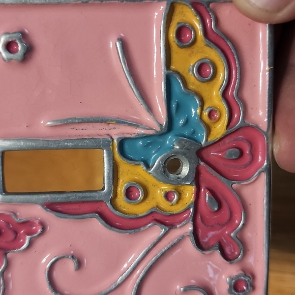 Adorable Pink w Butterflies Lightswitch Cover - Picture 3 of 3